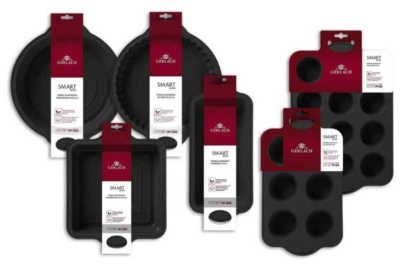 Zestaw form silikonowych do pieczenia 6 el. SMART BLACK