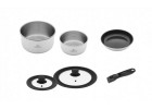 Zestaw garnków 16/20 cm SMART STEEL + rączka + patelnia 24 cm + 2x pokrywki