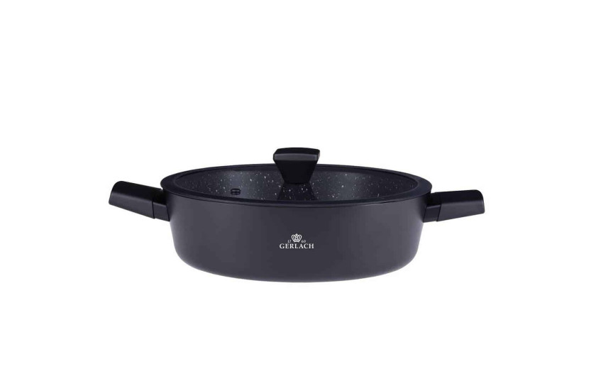 Zestaw 3x patelni 20/24/28 cm + brytfanna 32 cm + garnek 28 cm GRANITEX