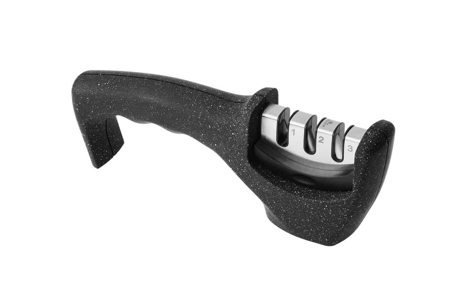 Zestaw noży w bloku SMART BLACK + Ostrzałka GRANITEX 3 w 1 + Nożyczki półkrawieckie 225 mm ASSIST