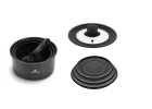 Zestaw garnków 4 el. SMART + SMART pokrywka uniwersalna 16cm, 18cm, 20cm + pokrywki do przechowywania 3el. - czarne