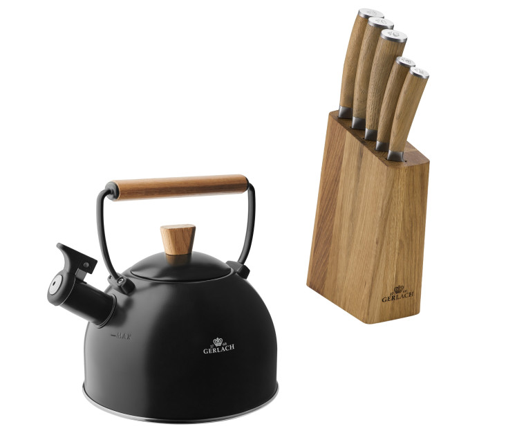 Zestaw noży w bloku NATUR + Czajnik NATUR 2,5 l