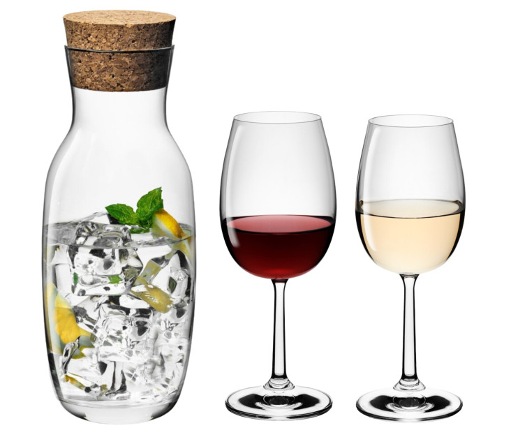 FLOW zestaw kieliszków do wina białego i czerwonego + karafka 6os.