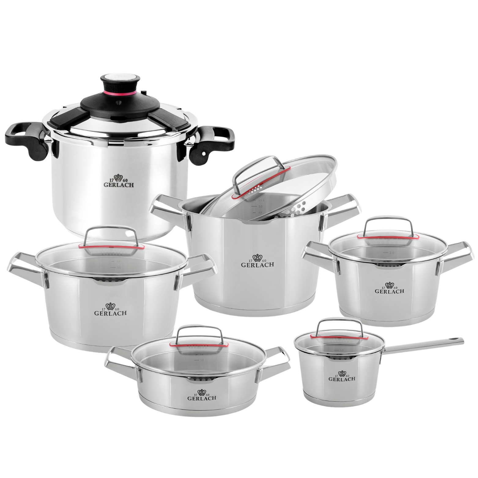 Zestaw garnków 10 el. SUPERIOR + szybkowar 6L AMBIENTE
