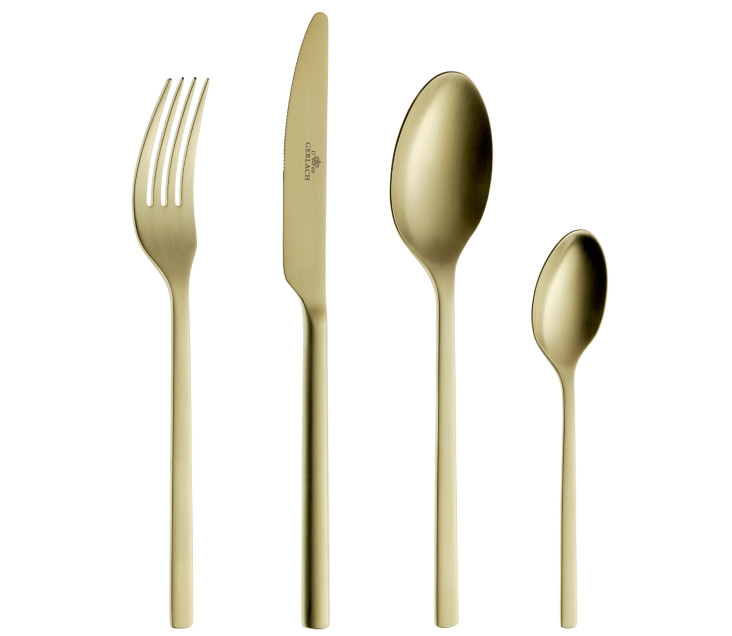 Zestaw sztućców złotych 24 szt. MODERN GOLD Mat