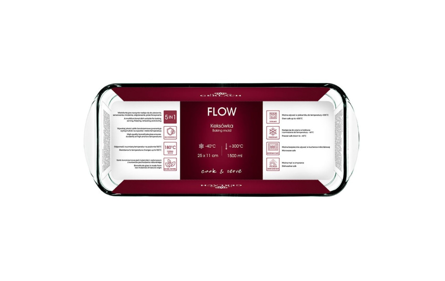 Zestaw Żaroodporna forma do tarty FLOW + Keksówka żaroodporna FLOW