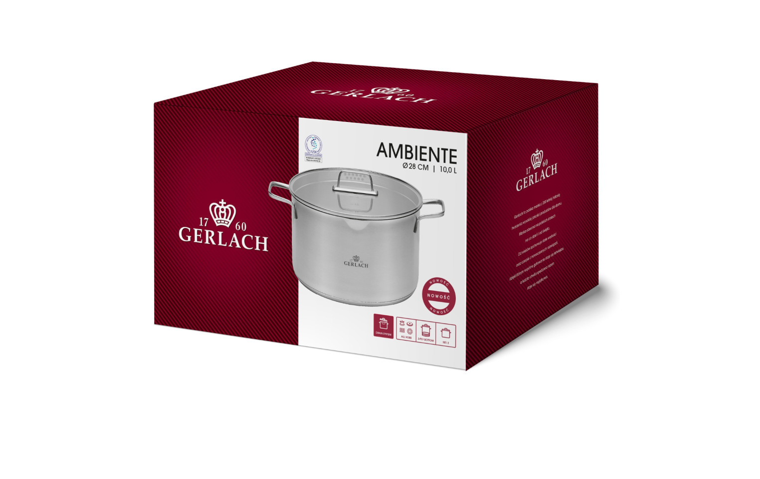 SUPERIOR Kpl. garnków 10el + AMBIENTE Garnek 10l + MUZA Łyżka wazowa