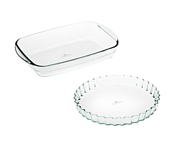 Zestaw Prostokątne naczynie żaroodporne FLOW + Żaroodporna forma do tarty FLOW