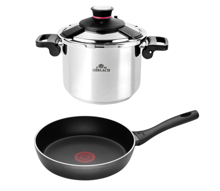 AMBIENTE Szybkowar 6,0l + Patelnia CONTRAST ThermoCoat ILAG Ultimate 28cm