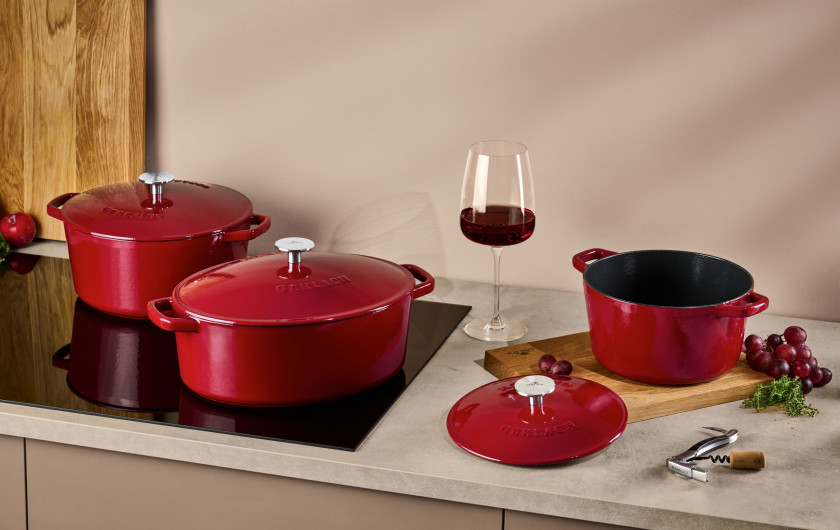 Garnek żeliwny 3 l NATUR IRON bordowy