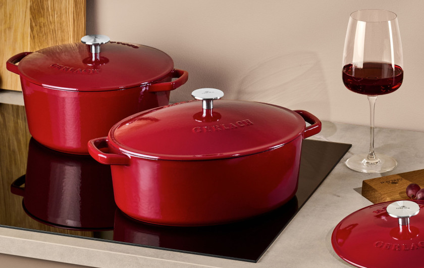 Garnek żeliwny 5 l NATUR IRON bordowy