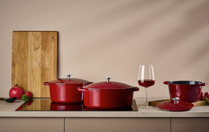 Garnek żeliwny 5 l NATUR IRON bordowy