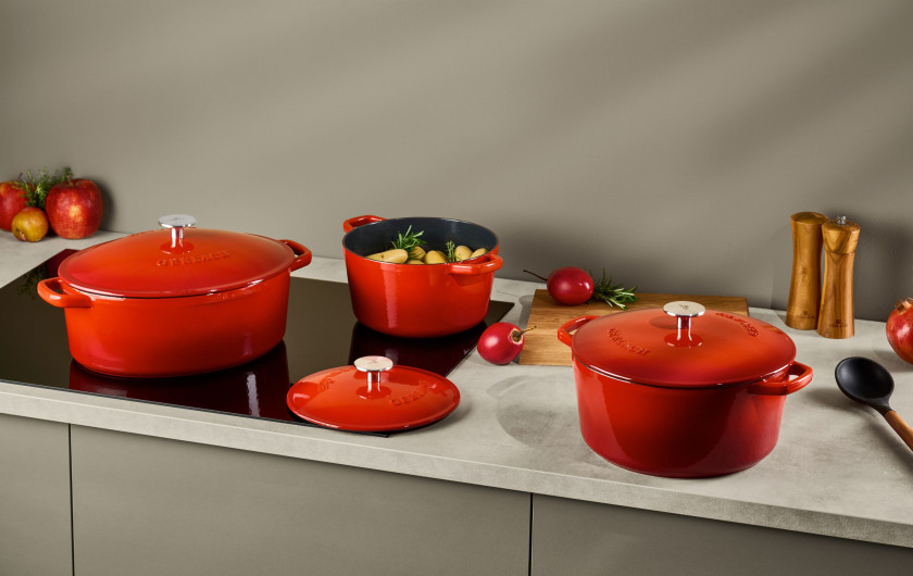 Garnek żeliwny 3 l NATUR IRON czerwony gradient