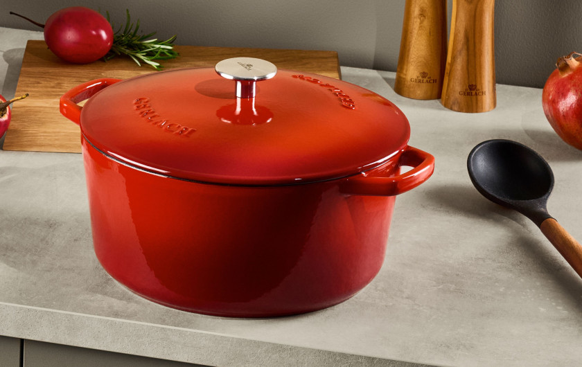 Garnek żeliwny 5 l NATUR IRON czerwony gradient