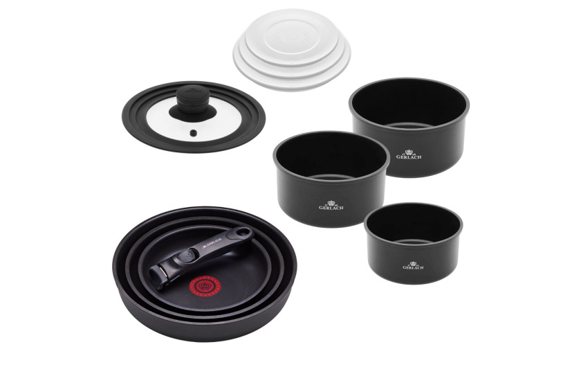 Zestaw patelnie SMART THERMOCOAT 20/24/28cm + SMART garnki 16/18/20cm + SMART pokrywki