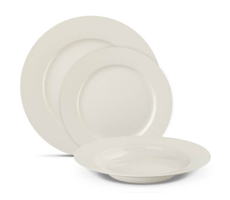 MODERN NEW IVORY Kpl. talerzy obiadowych 18el./6os.