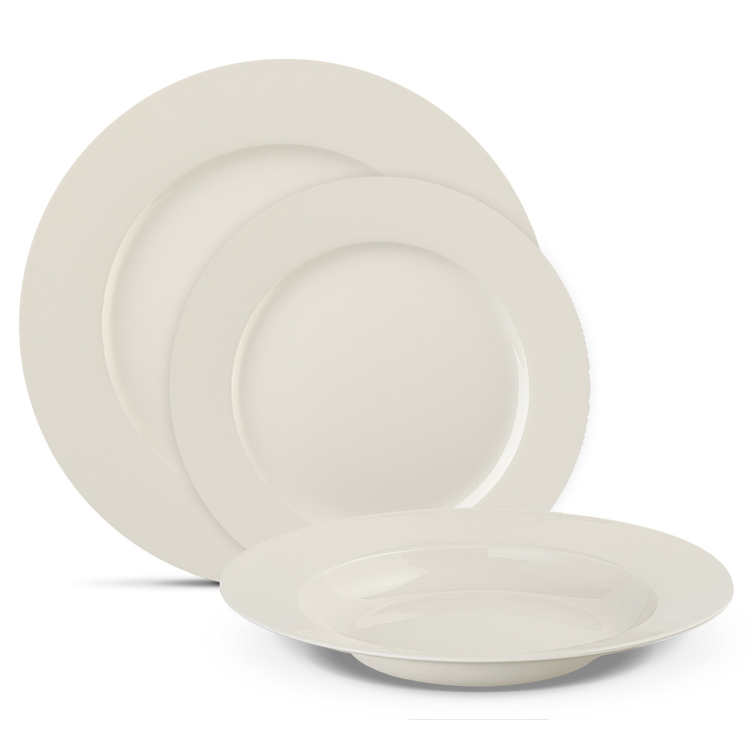 MODERN NEW IVORY Kpl. talerzy obiadowych 18el./6os.
