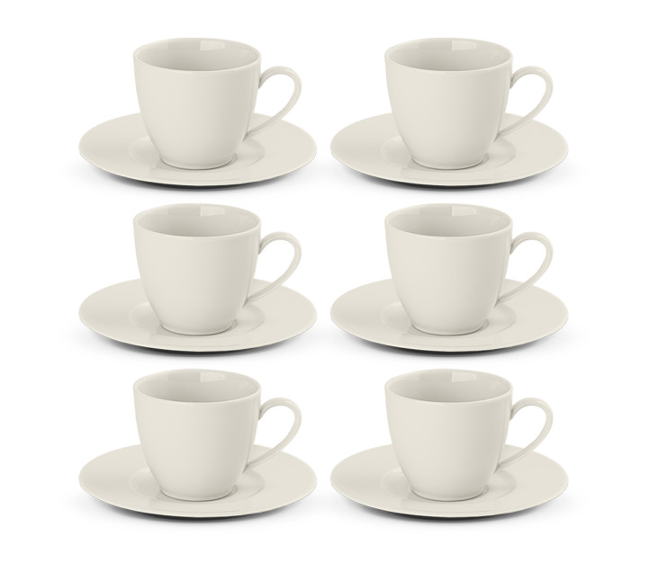 MODERN NEW IVORY Kpl. filiżanek ze spodkami 12el./6os.