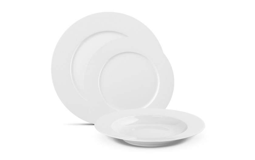 MODERN NEW WHITE Kpl. talerzy obiadowych 18el./6os.
