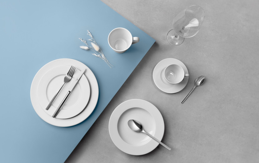 MODERN NEW WHITE Kpl. talerzy obiadowych 18el./6os.