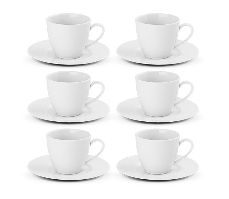 MODERN NEW WHITE Kpl. filiżanek ze spodkami 12el./6os.