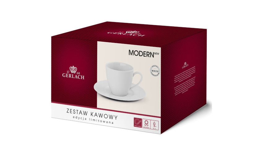 MODERN NEW WHITE Kpl. filiżanek ze spodkami 12el./6os.