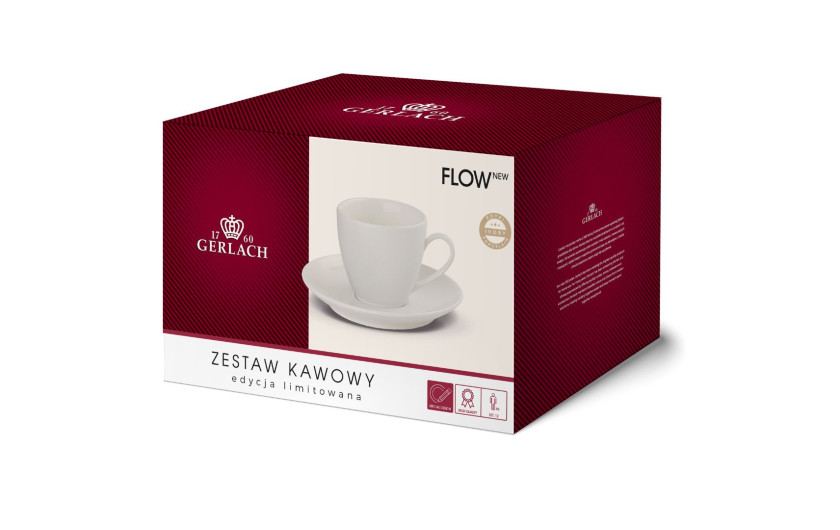 FLOW NEW komplet filiżanek ze spodkami 12el./6os.