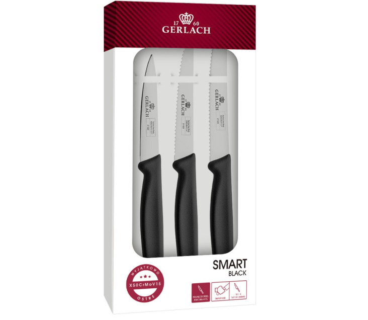 Komplet 3 noży Smart Color Black
