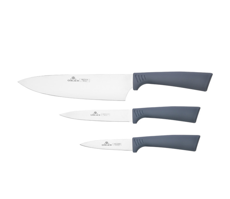 Zestaw 3 noży SMART BLACK nóż szefa kuchni + nóż uniwersalny + nóż do jarzyn