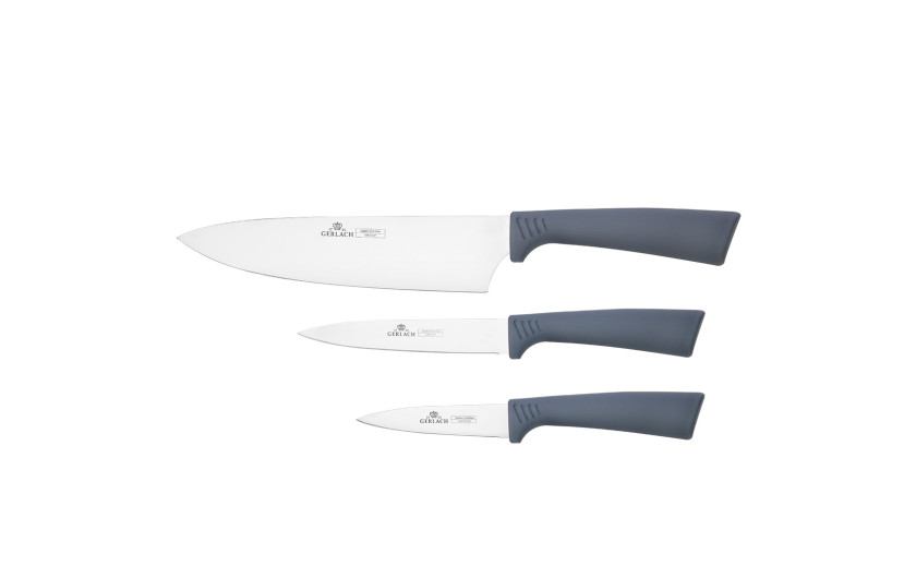 Zestaw 3 noży SMART BLACK nóż szefa kuchni + nóż uniwersalny + nóż do jarzyn