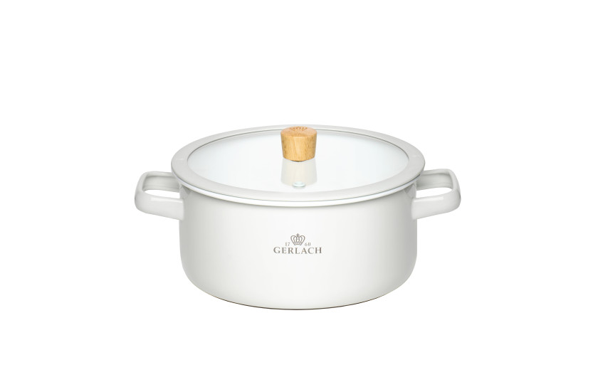 Garnek emaliowany NATUR ENAMEL biały 20 cm 3 l