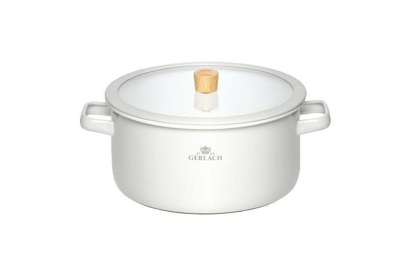 Garnek emaliowany NATUR ENAMEL biały 24 cm 5 l