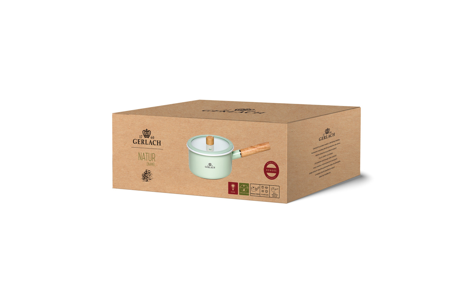 Rondel emaliowany NATUR ENAMEL pastelowo-zielony 18 cm 2 l Rondel emaliowany NATUR ENAMEL pastelowo-zielony 18 cm 2 l