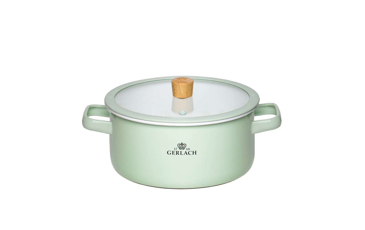 Garnek emaliowany NATUR ENAMEL pastelowozielony 20 cm 3 l