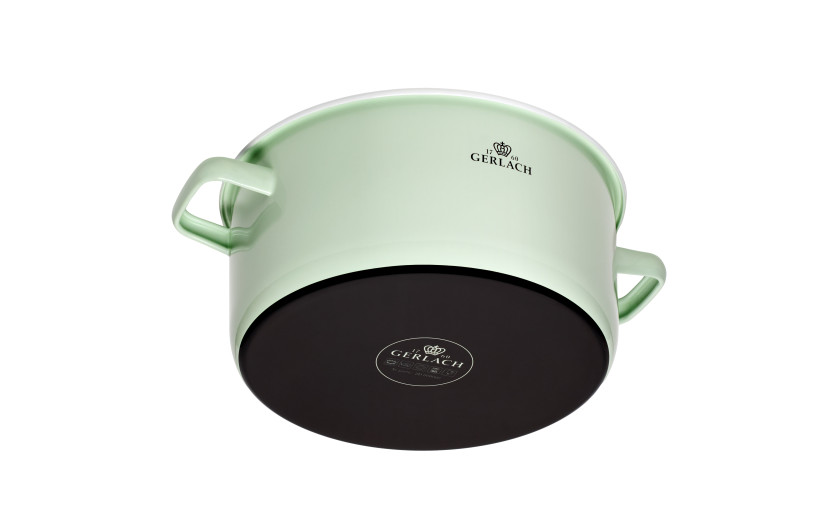Garnek emaliowany NATUR ENAMEL pastelowo-zielony 24 cm 5 l
