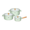Zestaw garnków emaliowanych NATUR ENAMEL pastelowo-zielone 6 el.