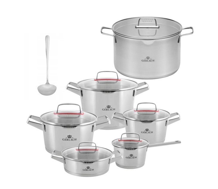 SUPERIOR Kpl. garnków 10el + AMBIENTE Garnek 10l + MUZA Łyżka wazowa