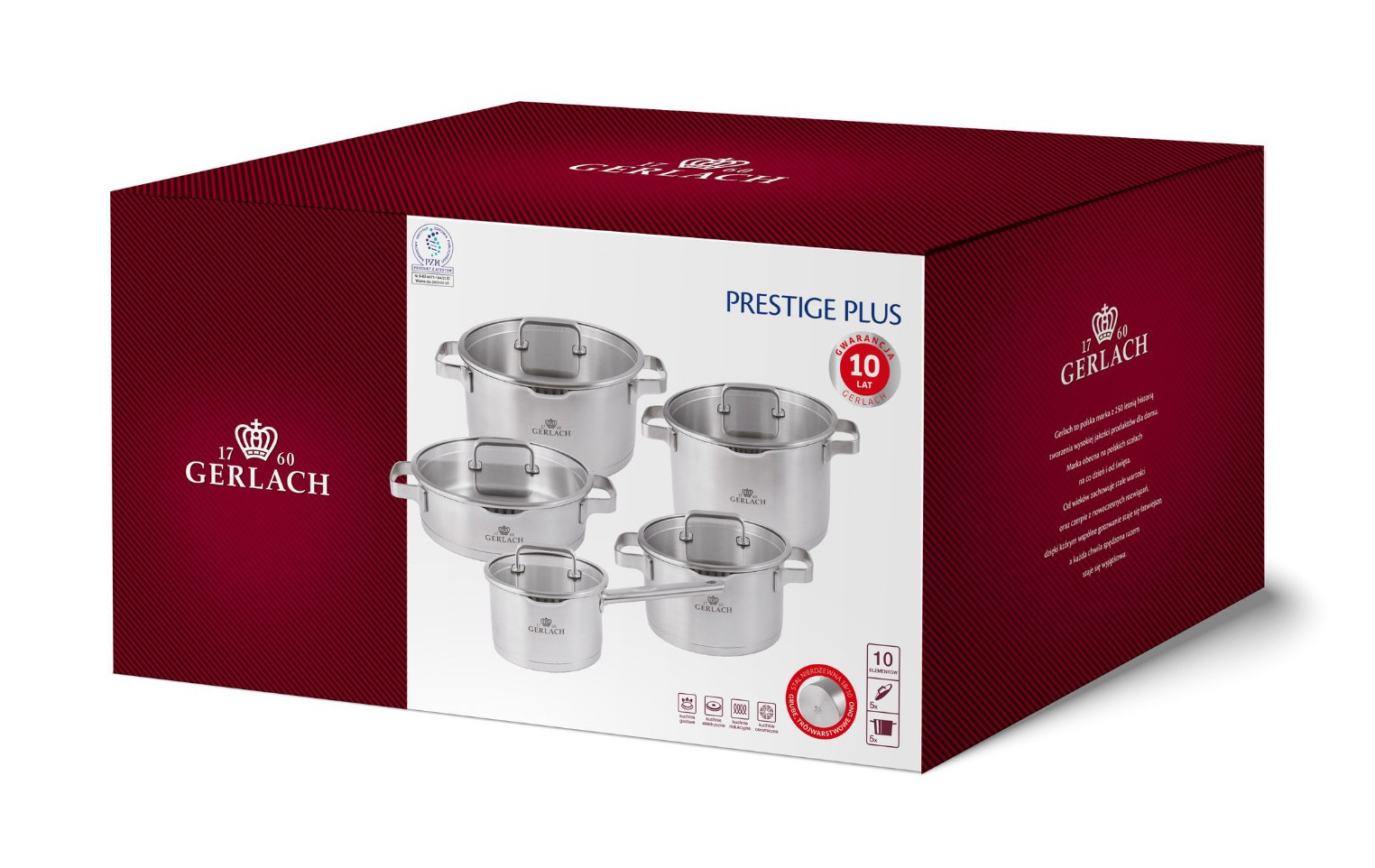 Zestaw garnków PRESTIGE PLUS + 2x patelnia stalowa Prestige 24/28 cm