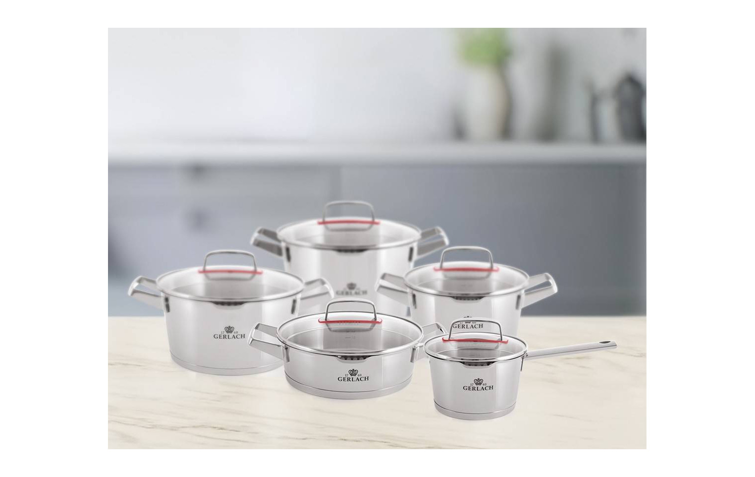 Zestaw garnków 10 el. SUPERIOR + 2x patelnia stalowa Prestige 24/28 cm