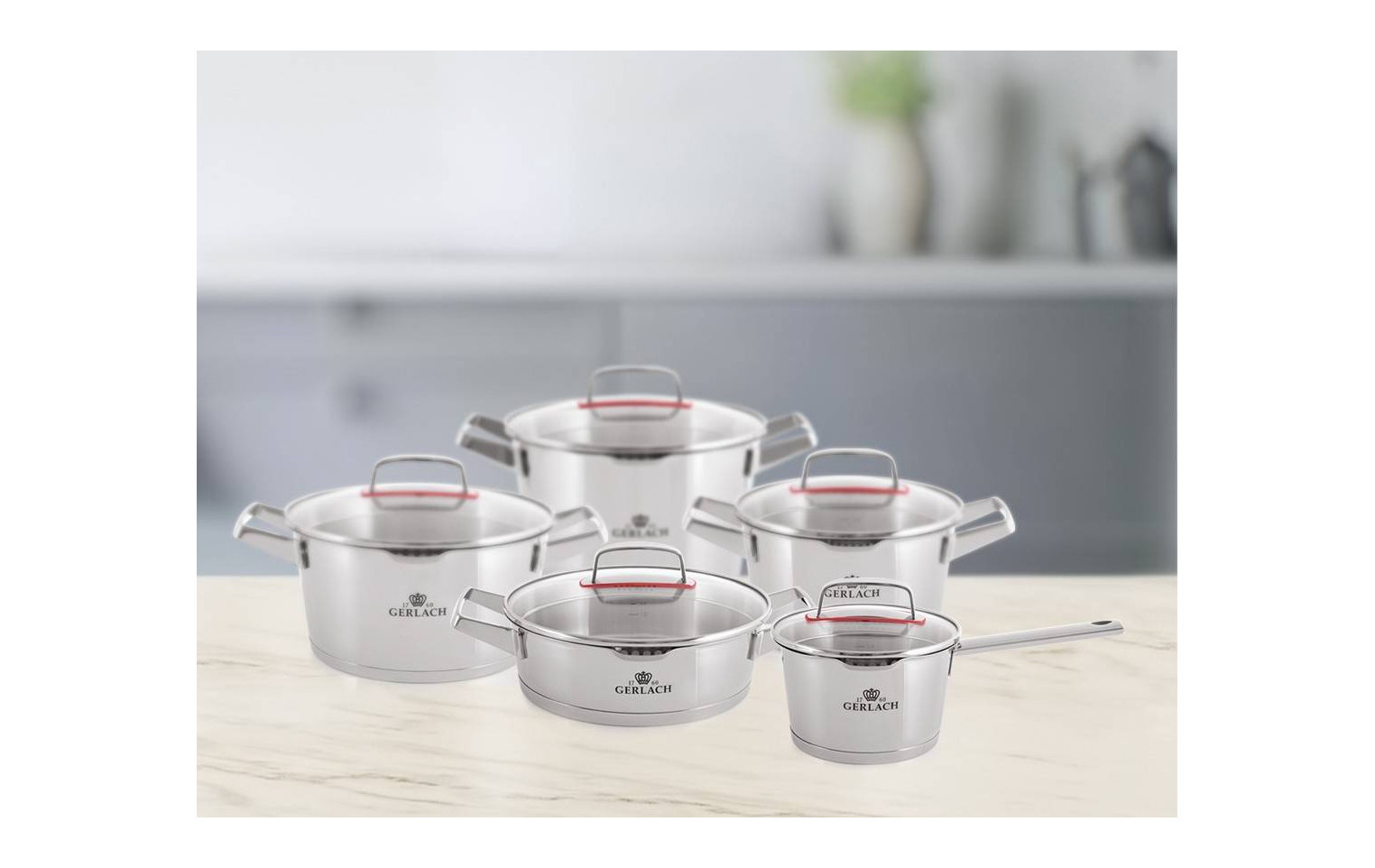 Zestaw garnków 10 el. SUPERIOR + 2x patelnia stalowa Prestige 24/28 cm