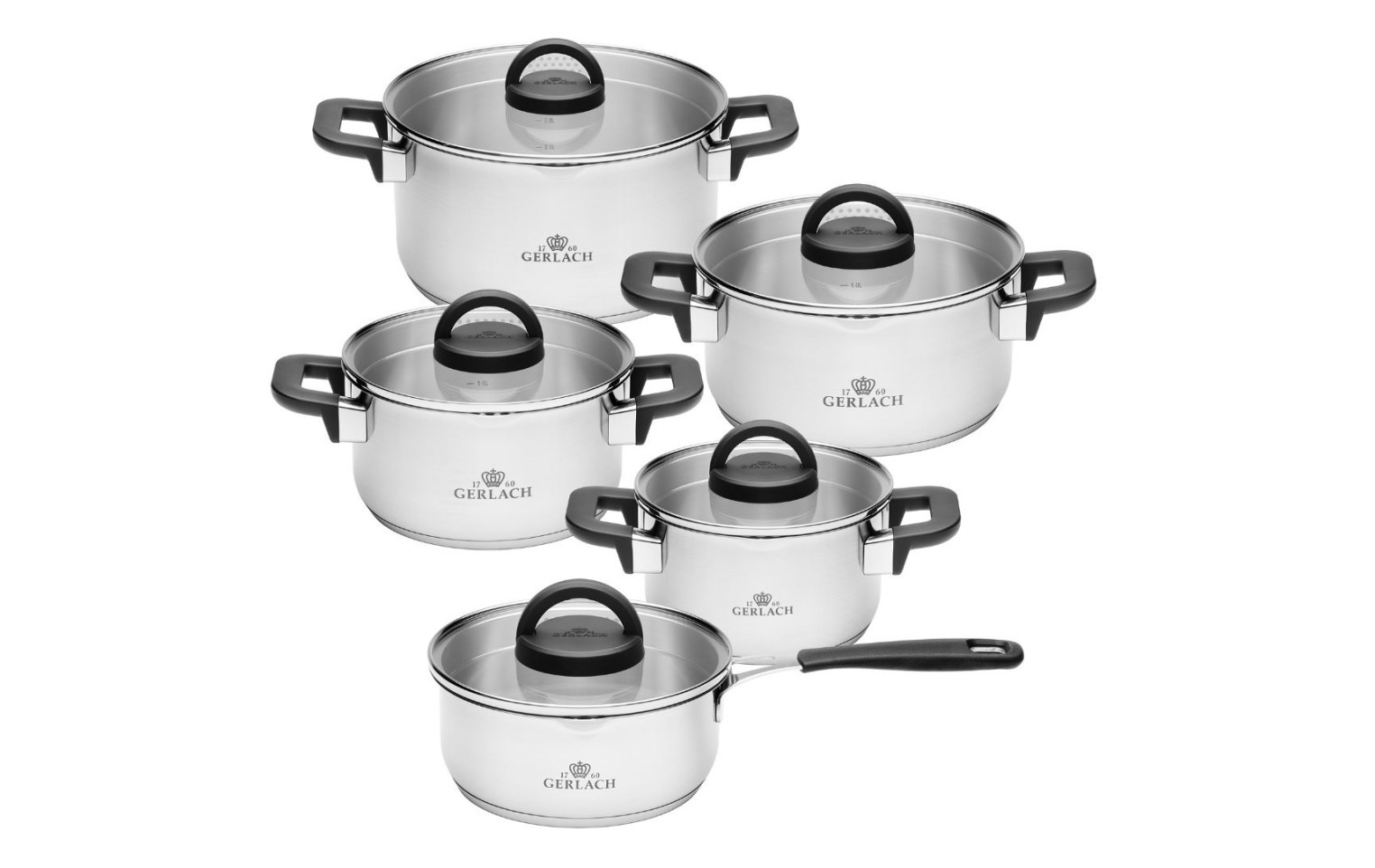 Zestaw garnków AMBIENTE PLUS 10 el. + Zestaw 2x patelnia stalowa Prestige 24/28 cm