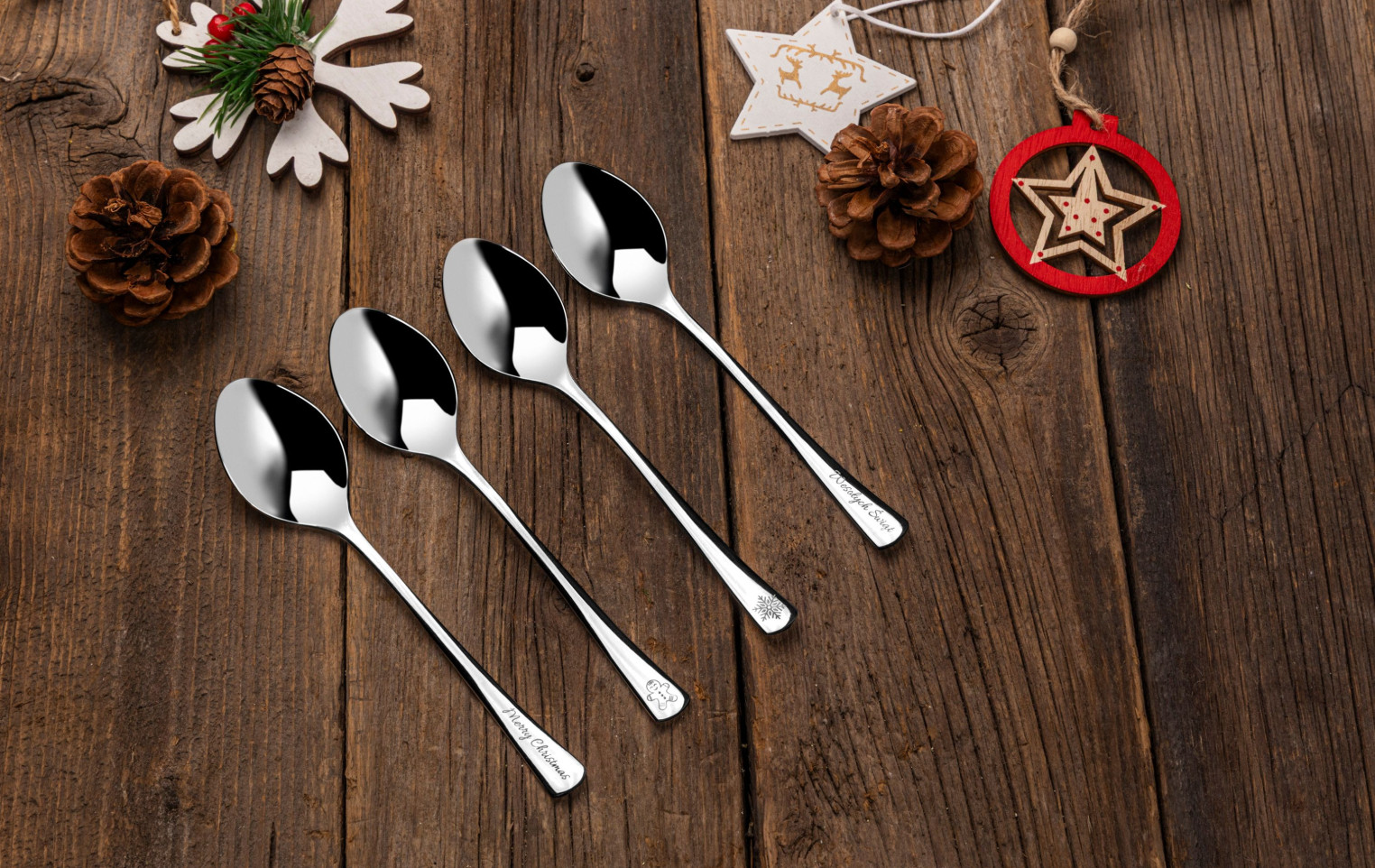 Łyżeczki do herbaty TUNEA Połysk Kpl. 6-szt. Merry Christmas