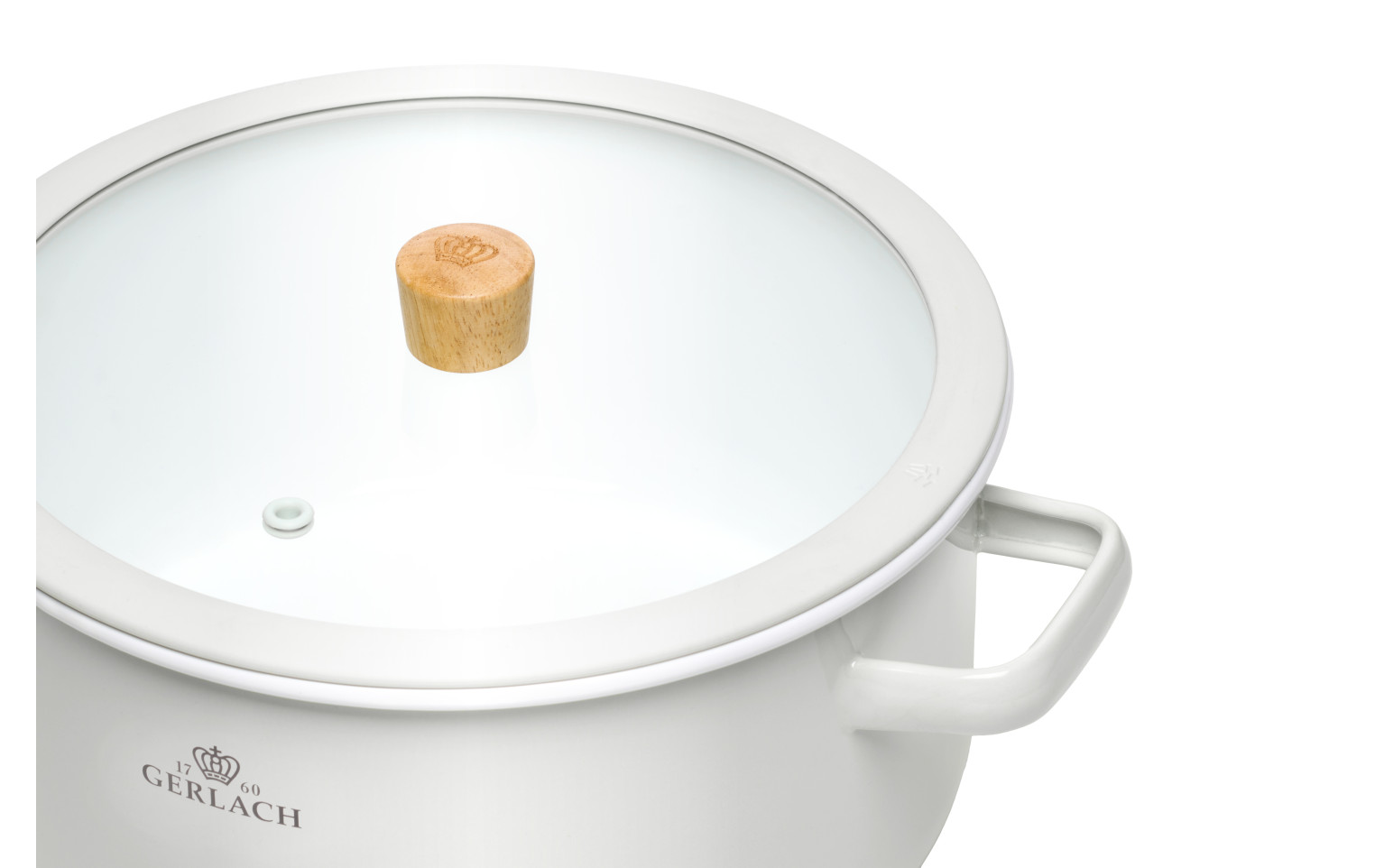 Zestaw garnków 6 el. Natur Enamel białe + 2x patelnia Ambiente Thermocoat 24/28 cm