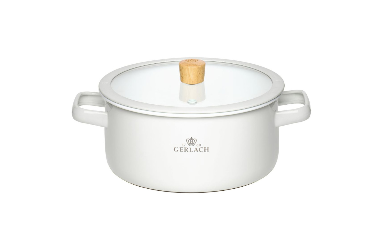 Zestaw garnków 6 el. Natur Enamel białe + 2x patelnia Ambiente Thermocoat 24/28 cm