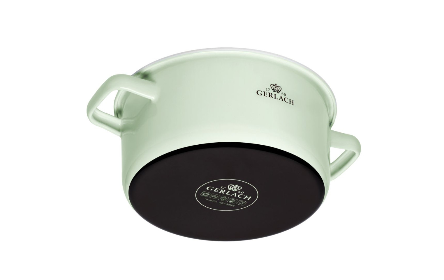 Zestaw garnków 6el. NATUR ENAMEL pastelowozielone + 2x patelnia AMBIENTE Thermocoat 24/28cm