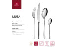 Zestaw sztućców dla 12 osób MUZA w walizce + blok noży LOFT + deska do krojenia NATUR