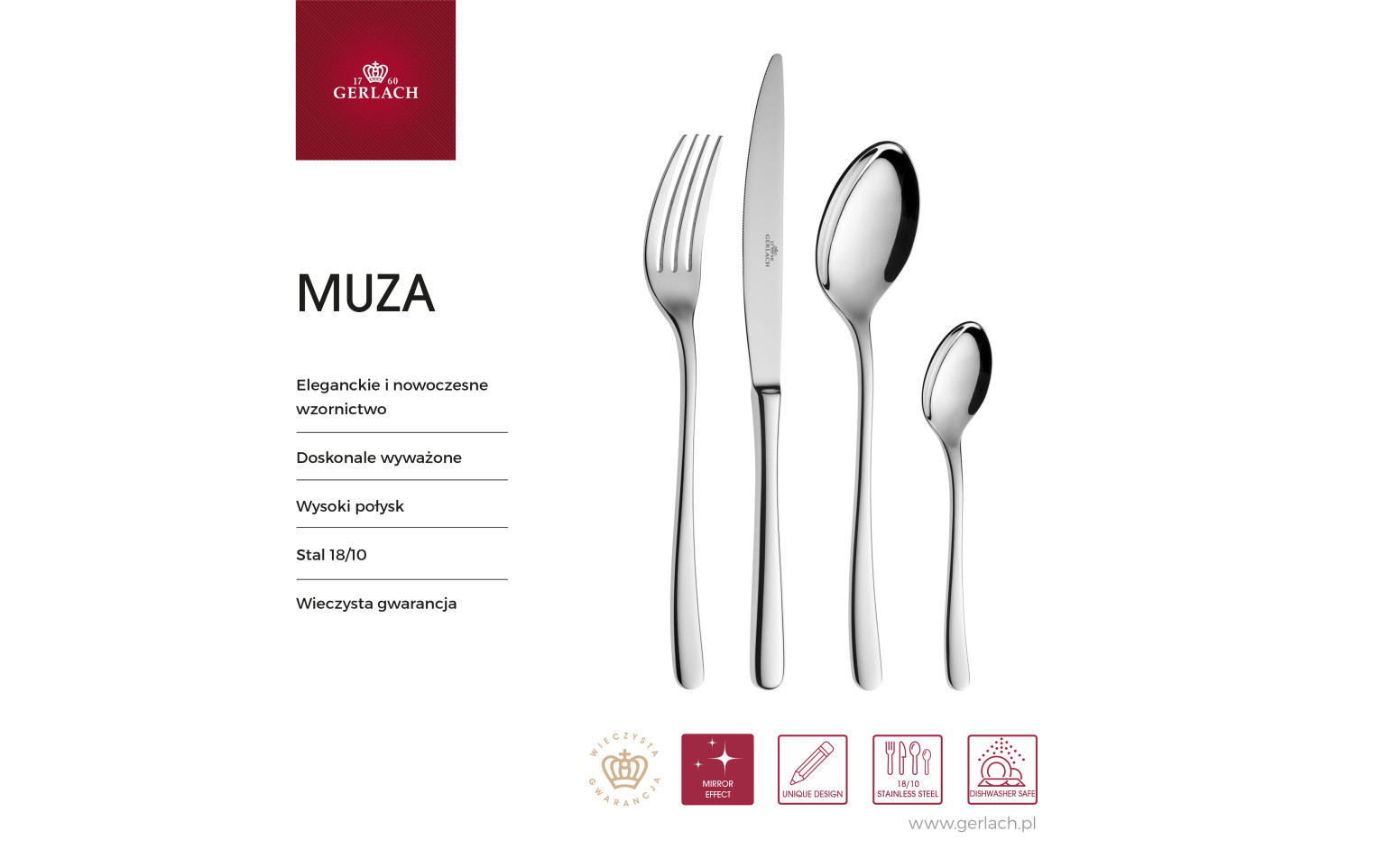 Zestaw sztućców dla 12 osób MUZA w walizce + blok noży LOFT + deska do krojenia NATUR