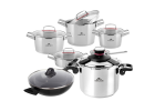 Zestaw garnków SUPERIOR 10 el. + Szybkowar AMBIENTE 6l. + Patelnia Wok HARMONY + pokrywa