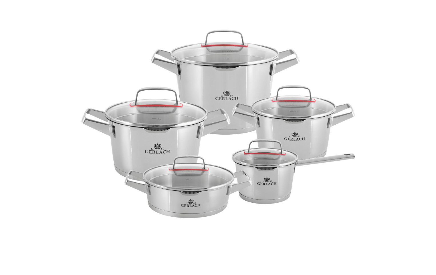 Zestaw garnków SUPERIOR + zestaw sztućców FLAMES 68 szt. + kpl. noży STYLE PLUS + 3x patelnie AMBIENTE THERMOCOAT + pokrywki