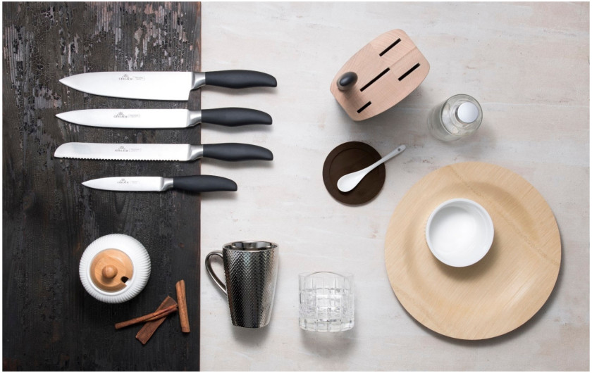 Zestaw garnków SUPERIOR + zestaw sztućców FLAMES 68 szt. + kpl. noży STYLE PLUS + 3x patelnie AMBIENTE THERMOCOAT + pokrywki